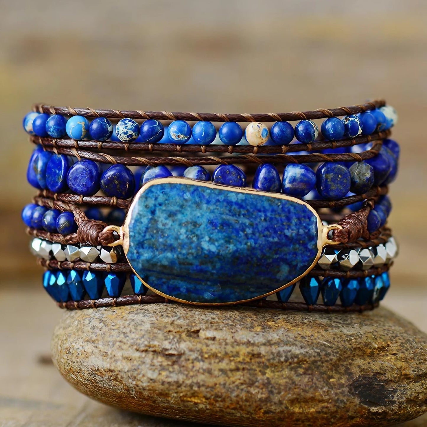 Handwoven Lapis Lazuli Bracelet