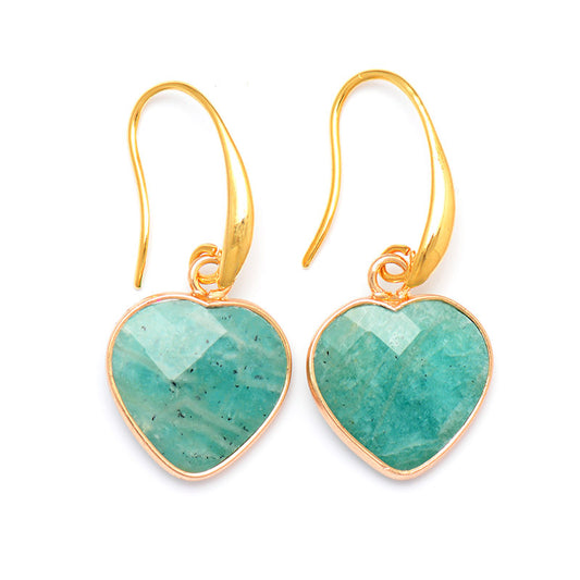 Riverstone Heart-Shaped Pendant Earrings
