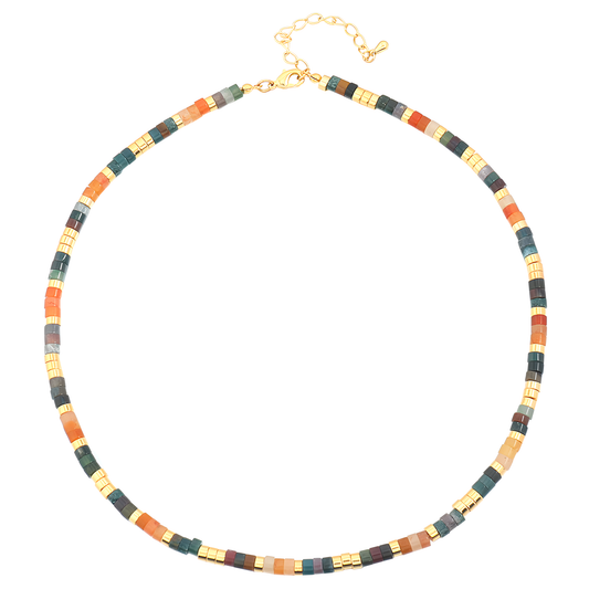 Natural Stone Beaded Collar Necklace